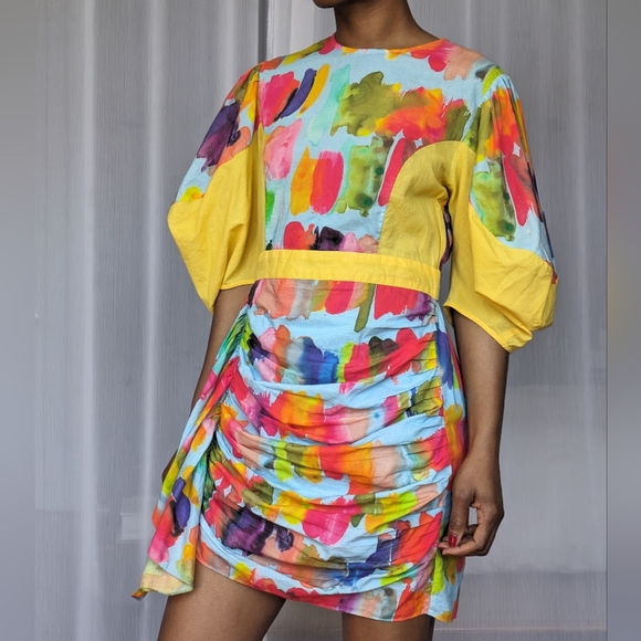 Rhode Pia Colorful Summer Midi Dress | Small - Picture 4 of 5